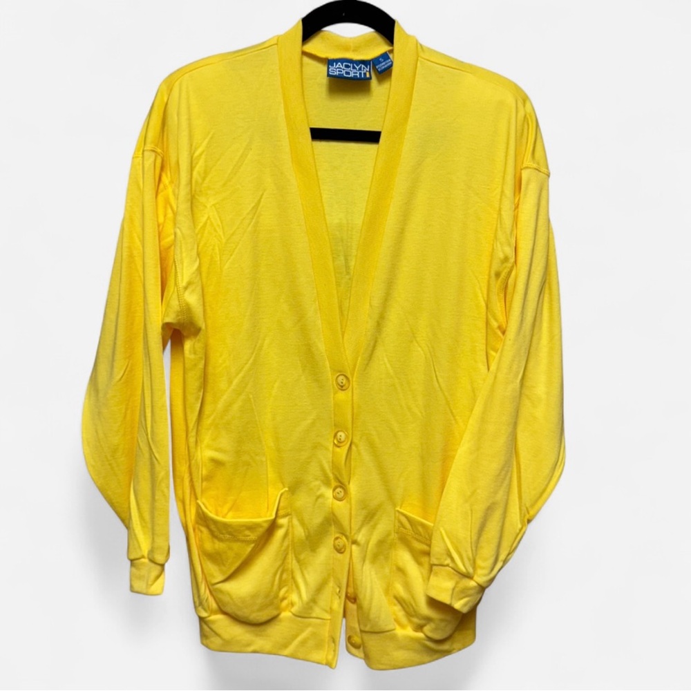 NWOT Vintage Oversized Yellow Jaclyn Sport Cotton/Poly Cardigan